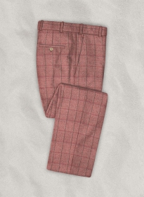 Italian Ramudo Pink Checks Tweed Pants