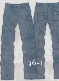 Leather Cargo Jeans - Style 36-1