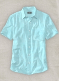 Filafil Poplene Aqua Blue Shirt - Half Sleeves
