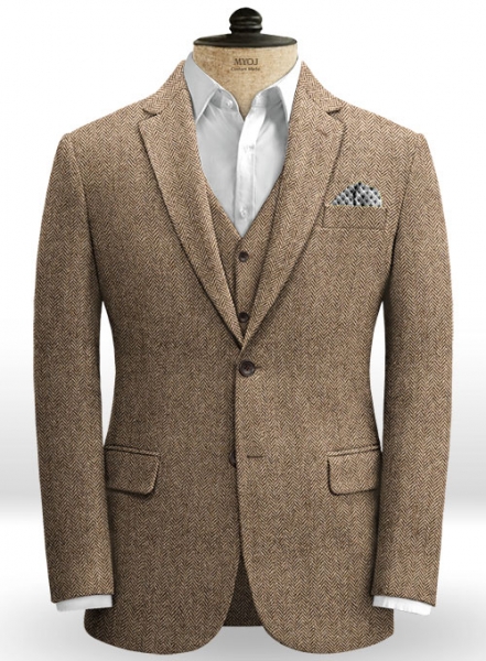 Irish Brown Herringbone Tweed Suit