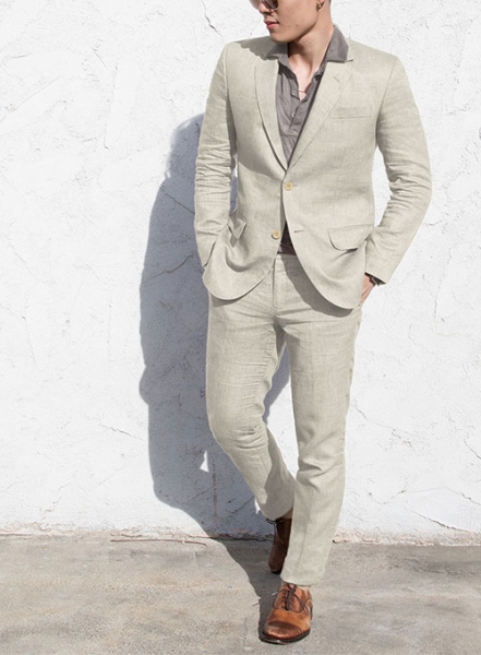 Pure Barn Beige Linen Suit