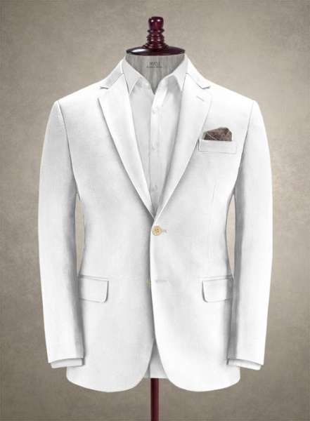 Italian White Cotton Stretch Suit