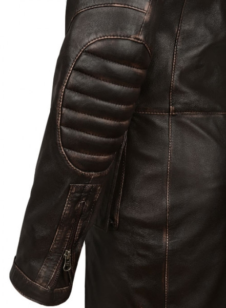 Rubbed Brown Will Smith I Robot Leather Trench Coat