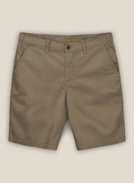 Earthy Brown Cotton Power Stretch Chino Shorts