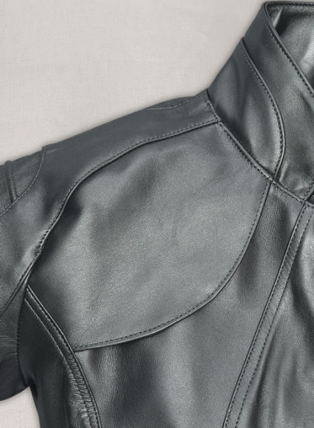 Metallic Lurex Gray Leather Jacket # 265