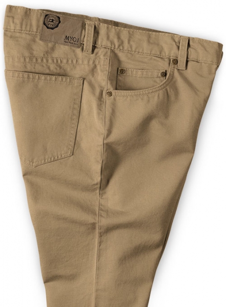 Stretch Summer Weight Dark Khaki Chino Jeans