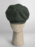 Rope Weave Green tweed Newsboy Cap