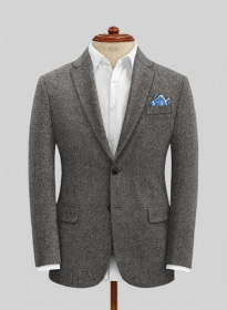 Gray Herringbone Flecks Donegal Tweed Jacket