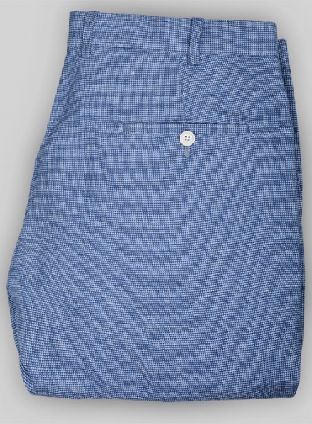 Italian Morocco Blue Linen Pants