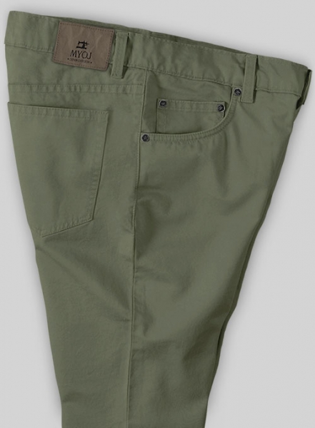 Stretch Summer Olive Green Chino Jeans