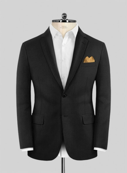 Stretch Black Wool Suit