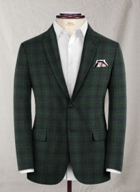 Reda Sap Green Checks Wool Jacket
