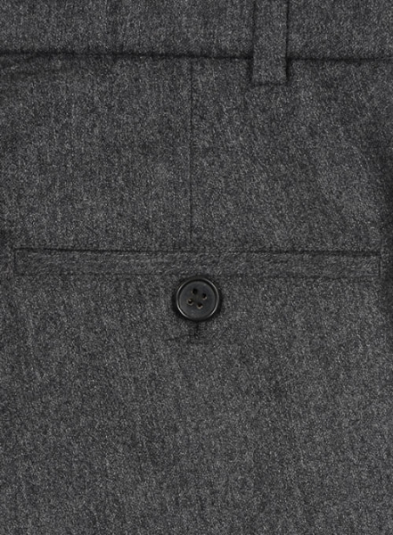 Reda Flannel Dark Gray Pure Wool Pants