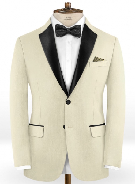 Napolean Light Beige Wool Tuxedo Suit