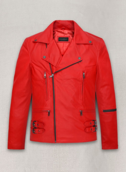 Soft Blood Red Leather Jacket # 903