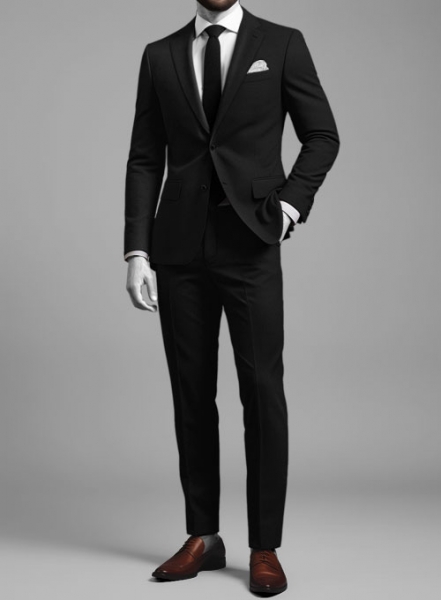 Napolean Black Wool Suit
