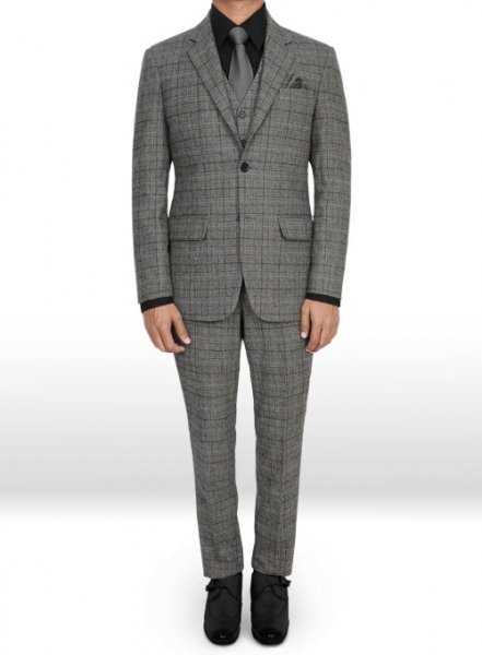 Vintage Sports Checks Gray Tweed Suit