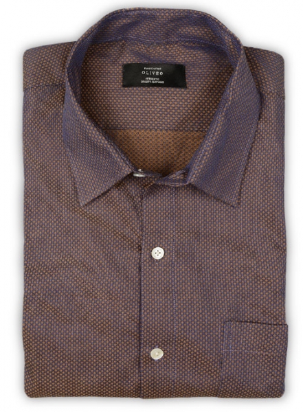 Giza Pedro Brown Cotton Shirt - Full Sleeves