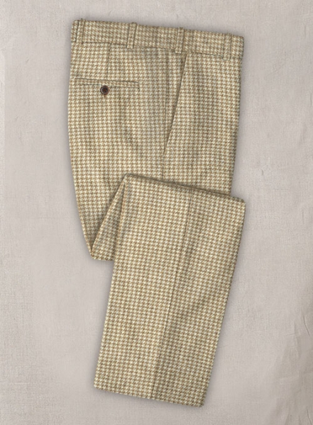Houndstooth Beige Tweed Pants