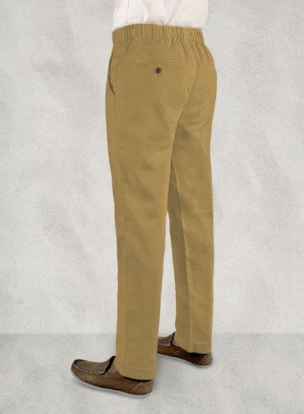 Pale Camel Cotton Canvas Wide Leg Pant - WOMEN Pants | Trenery