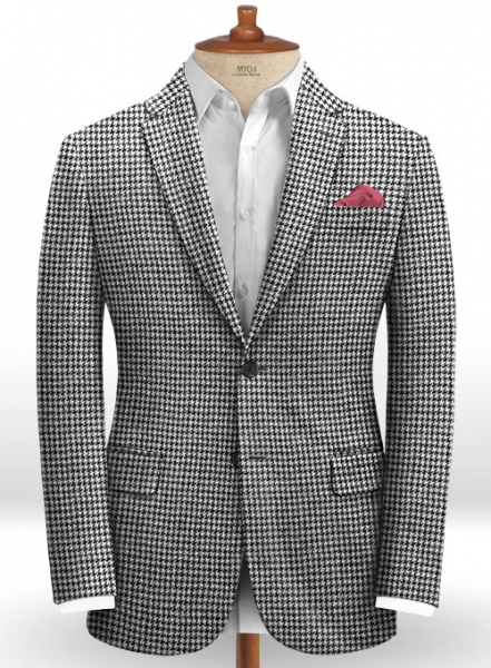 Harris Tweed Houndstooth Light Gray Suit