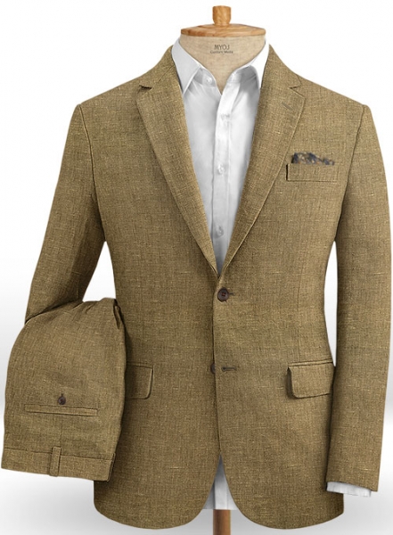 Italian Royal Brown Linen Suit