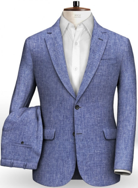 Italian Spring Royal Blue Linen Suit