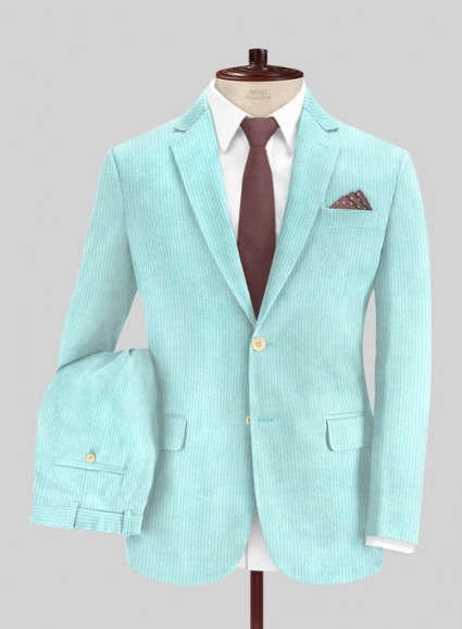 Light Blue Thick Corduroy Suit