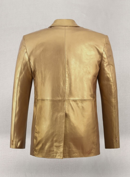 Gold Leather Blazer