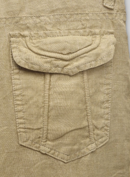 Coated Linen Cargo Pants
