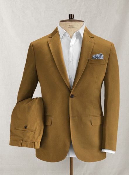 Italian Tan Cotton Stretch Suit