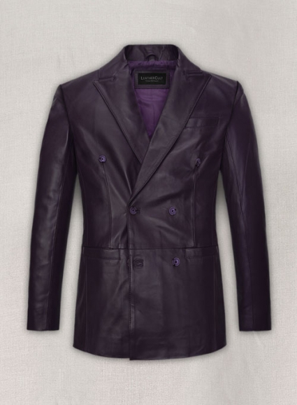 Purple Hampton Leather Blazer