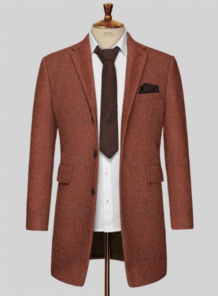 Melange Titan Rust Tweed Overcoat