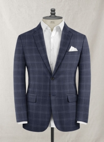 Reda Caiazo Blue Checks Wool Jacket