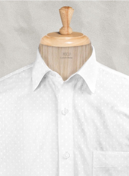 White Self Checks Shirt - Half Sleeves