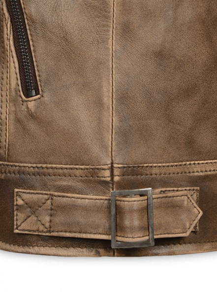 Rubbed Espanol Timber Brown Leather Jacket # 653