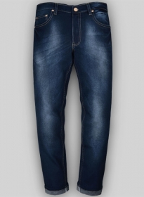 London Blue Stretch Jeans - Hard Wash - Whiskers