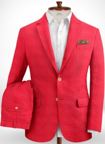 Italian Linen Cinde Red Suit