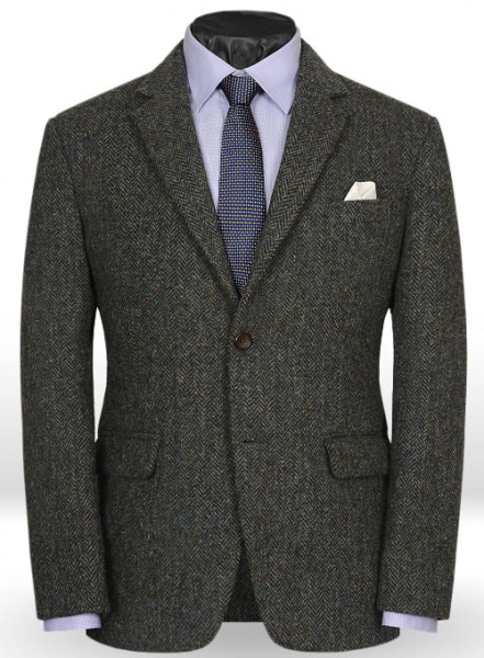 Harris Tweed Ridge Blue Herringbone Suit