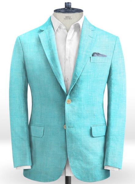 Italian Spring Blue Linen Suit