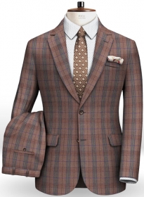 Turin Wine Feather Tweed Suit