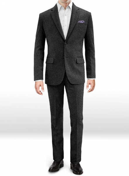 Charcoal Houndstooth Tweed Suit