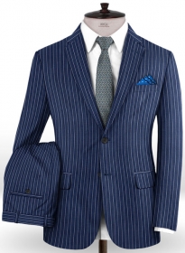 Napolean Stripo Navy Blue Wool Suit