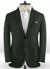 Sharkskin Dark Green Wool Jacket