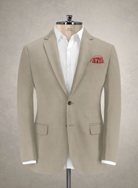 Italian Stone Khaki Cotton Stretch Suit