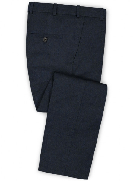 Light Weight Melange Dark Blue Tweed Pants