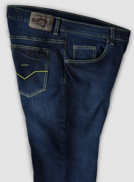 Marina Blue Stretch Indigo Wash Whisker Jeans - Look #702
