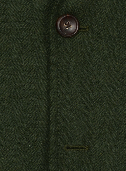Vintage Herringbone Green Tweed Danish Style Sports Coat
