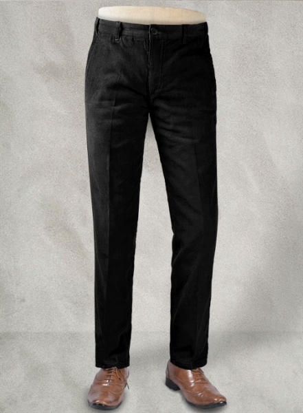Black Stretch Corduroy Trousers