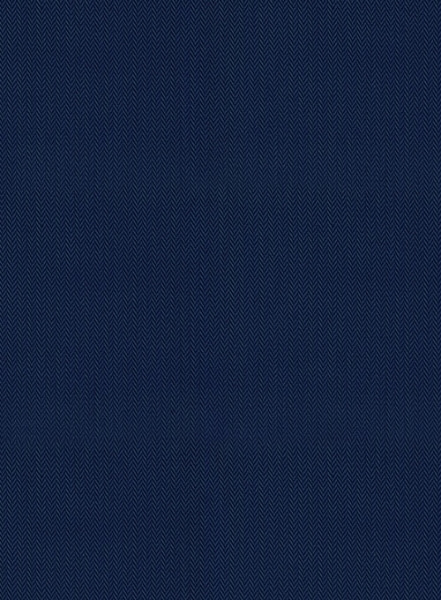 Royal Blue Herringbone Cotton Shirt - Half Sleeves